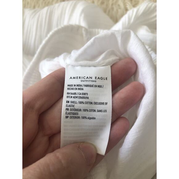 American Eagle White Two Piece Crop Top Maxi Skirt Matching Set Size Small H1 - Picture 6 of 11